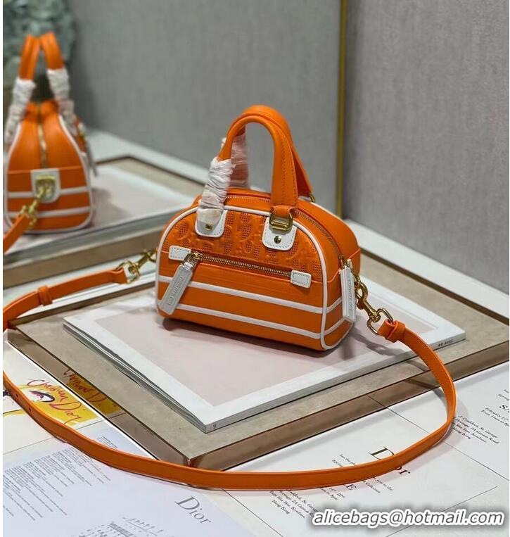 Promotional DIOR small Embossing leather tote Bag C9201 orange