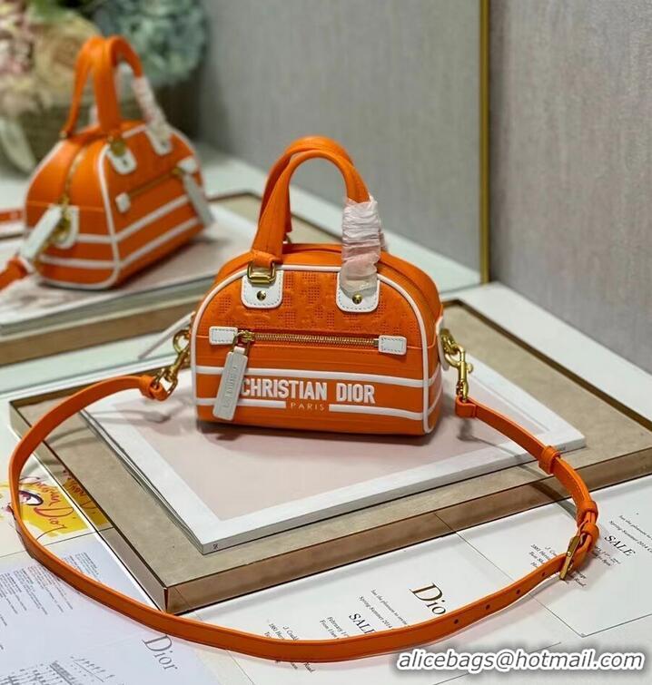 Promotional DIOR small Embossing leather tote Bag C9201 orange