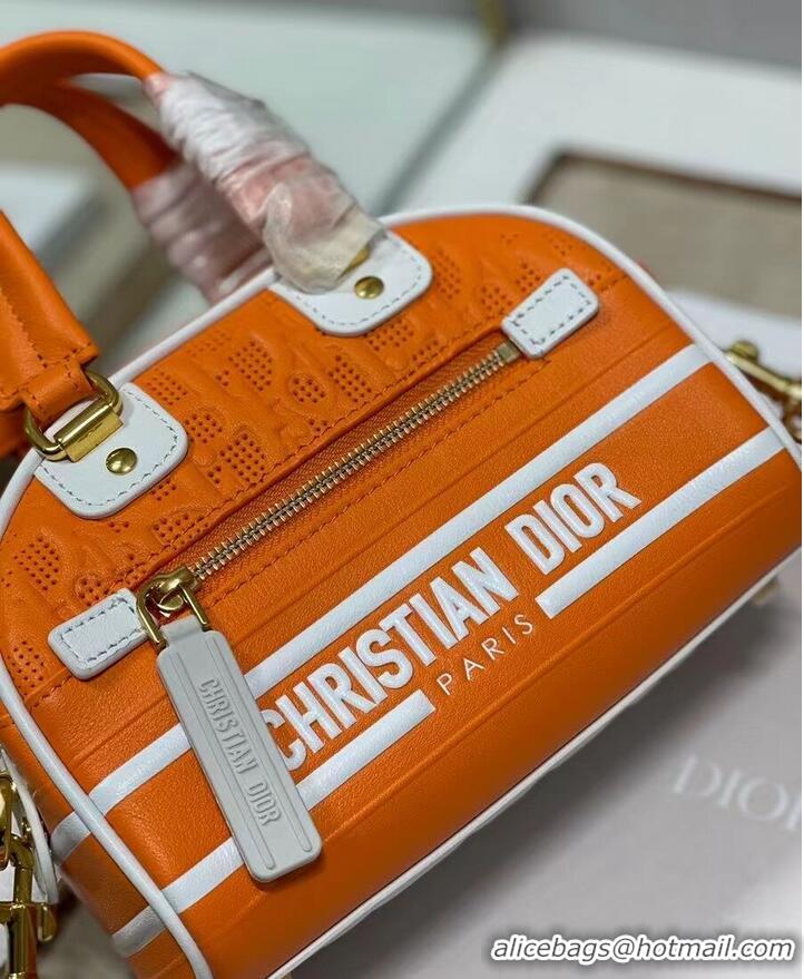 Promotional DIOR small Embossing leather tote Bag C9201 orange