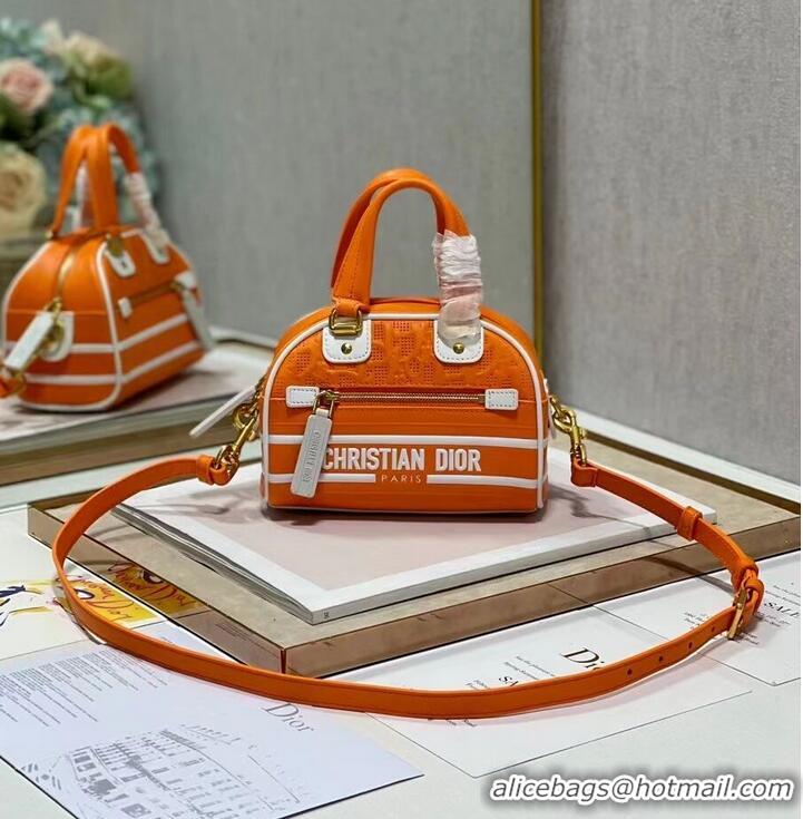 Promotional DIOR small Embossing leather tote Bag C9201 orange