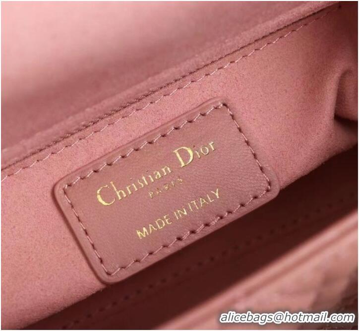 Well Crafted MINI LADY DIOR BAG Lambskin M0566OE pink&gold