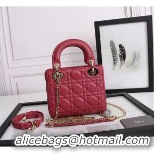 Good Looking MINI LADY DIOR BAG Lambskin M0566OE red