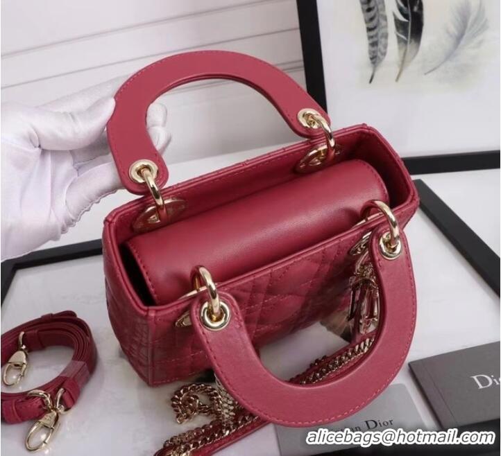 Good Looking MINI LADY DIOR BAG Lambskin M0566OE red