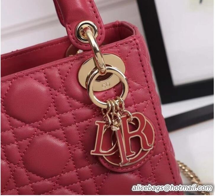 Good Looking MINI LADY DIOR BAG Lambskin M0566OE red