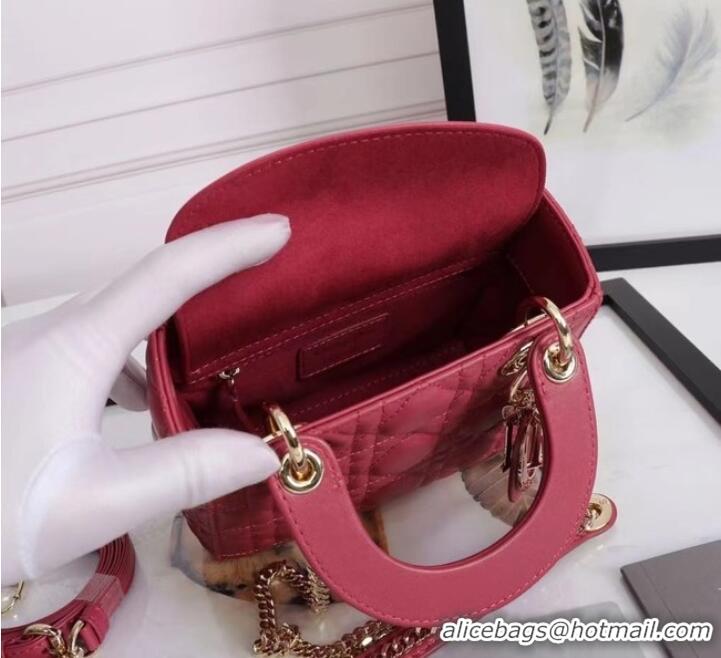 Good Looking MINI LADY DIOR BAG Lambskin M0566OE red