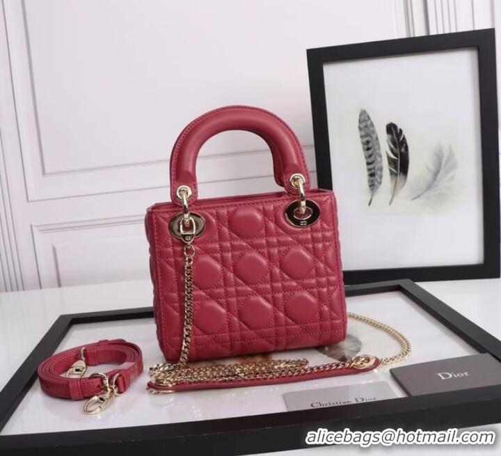 Good Looking MINI LADY DIOR BAG Lambskin M0566OE red