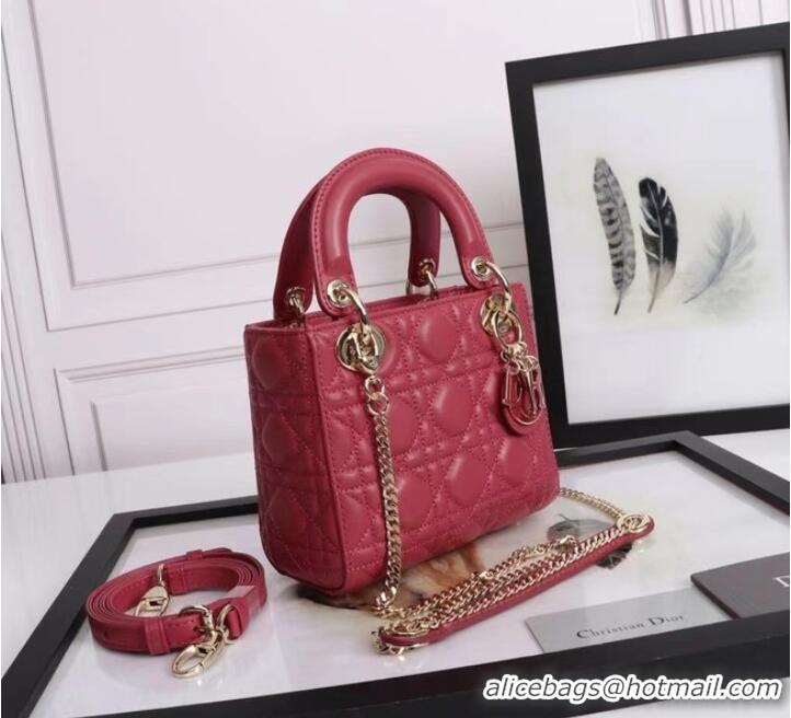 Good Looking MINI LADY DIOR BAG Lambskin M0566OE red