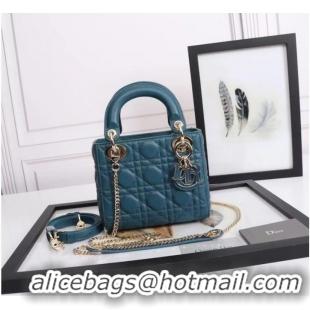 Shop Top Quality MINI LADY DIOR BAG Lambskin M0566OE blue