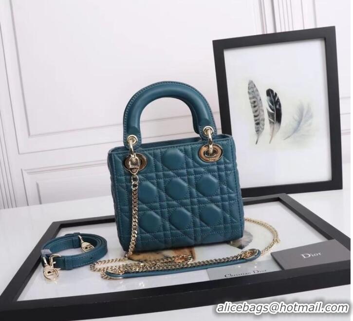 Shop Top Quality MINI LADY DIOR BAG Lambskin M0566OE blue