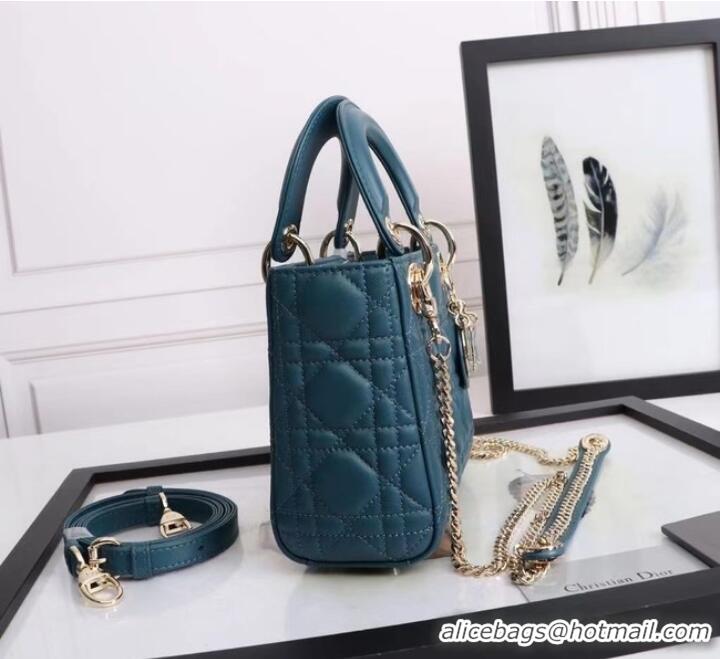 Shop Top Quality MINI LADY DIOR BAG Lambskin M0566OE blue