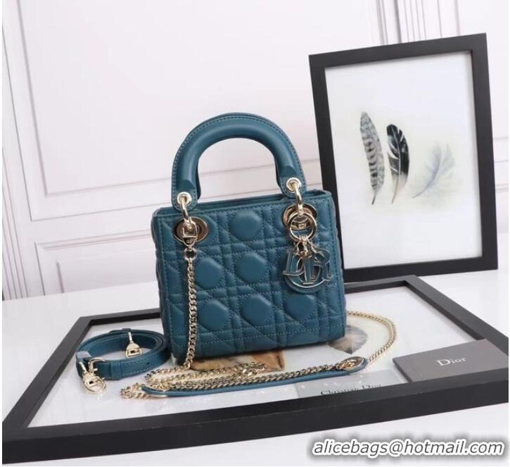 Shop Top Quality MINI LADY DIOR BAG Lambskin M0566OE blue