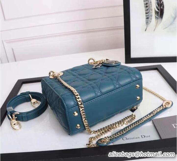 Shop Top Quality MINI LADY DIOR BAG Lambskin M0566OE blue