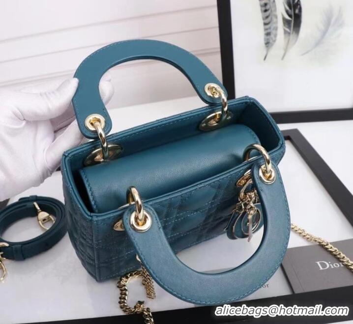 Shop Top Quality MINI LADY DIOR BAG Lambskin M0566OE blue