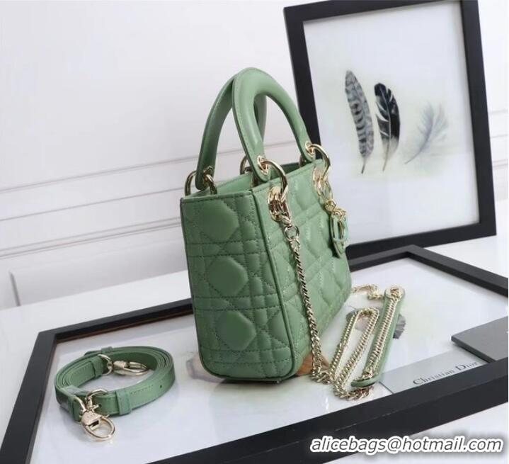 Super Quality MINI LADY DIOR BAG Lambskin M0566OE green