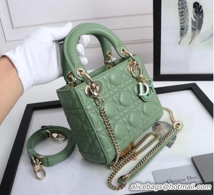 Super Quality MINI LADY DIOR BAG Lambskin M0566OE green