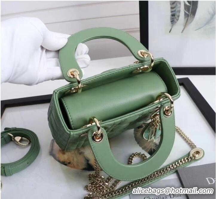 Super Quality MINI LADY DIOR BAG Lambskin M0566OE green