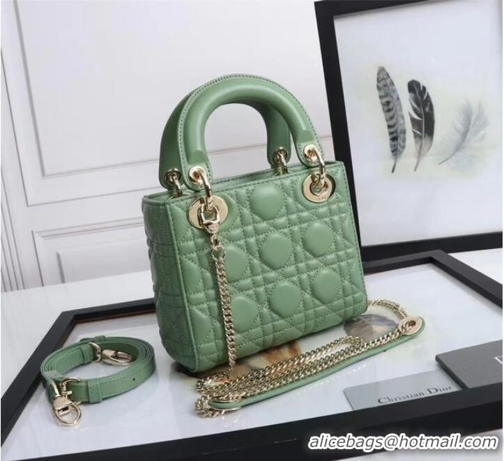 Super Quality MINI LADY DIOR BAG Lambskin M0566OE green