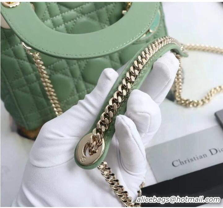 Super Quality MINI LADY DIOR BAG Lambskin M0566OE green