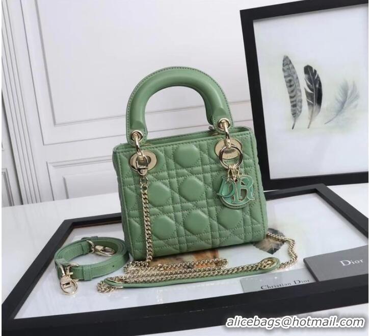 Super Quality MINI LADY DIOR BAG Lambskin M0566OE green