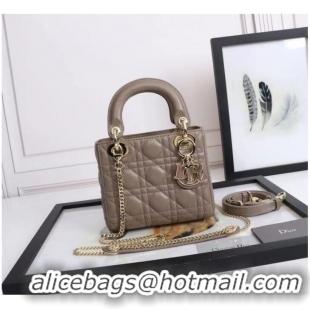 Buy Inexpensive MINI LADY DIOR BAG Lambskin M0566OE dark gray