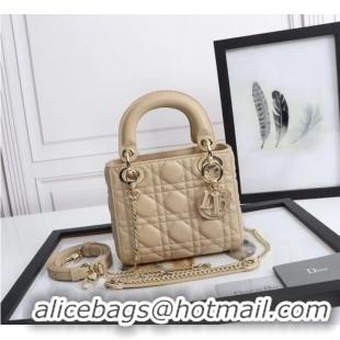 Good Product MINI LADY DIOR BAG Lambskin M0566OE Beige