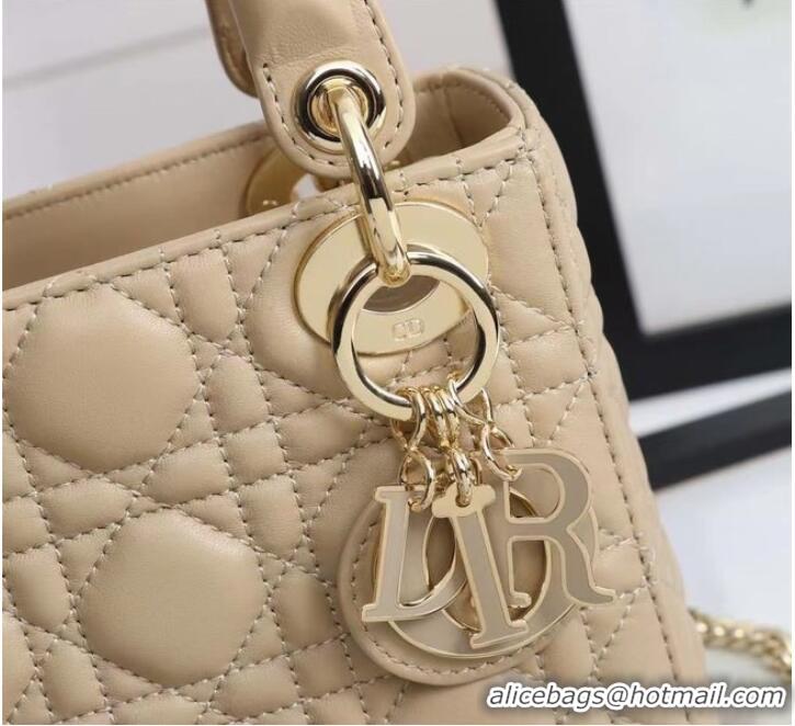 Good Product MINI LADY DIOR BAG Lambskin M0566OE Beige