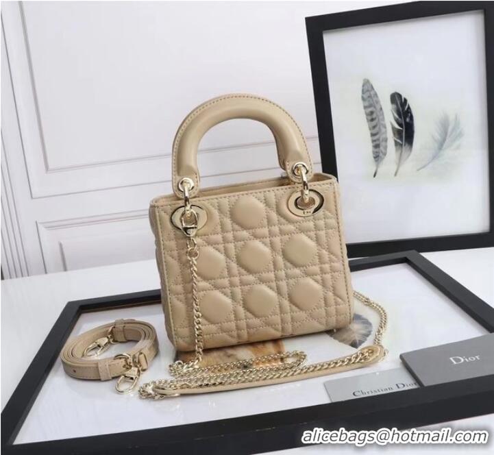 Good Product MINI LADY DIOR BAG Lambskin M0566OE Beige