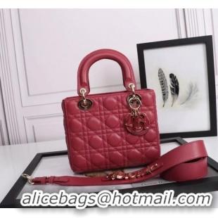 Top Quality LADY DIOR MY ABCDIOR BAG Cannage Lambskin M0538E red