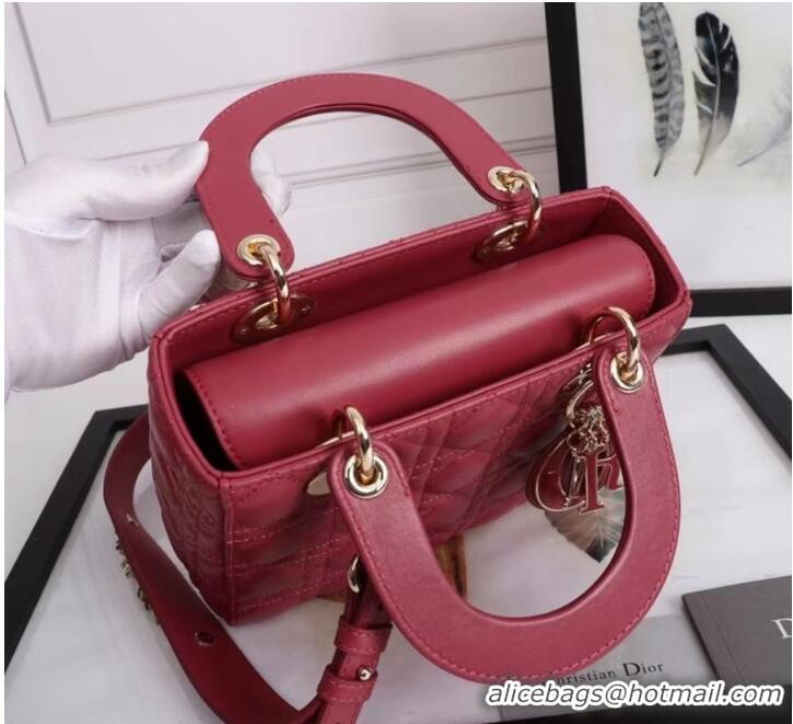 Top Quality LADY DIOR MY ABCDIOR BAG Cannage Lambskin M0538E red