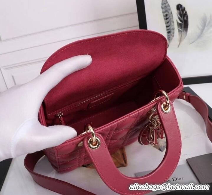 Top Quality LADY DIOR MY ABCDIOR BAG Cannage Lambskin M0538E red