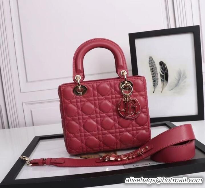 Top Quality LADY DIOR MY ABCDIOR BAG Cannage Lambskin M0538E red