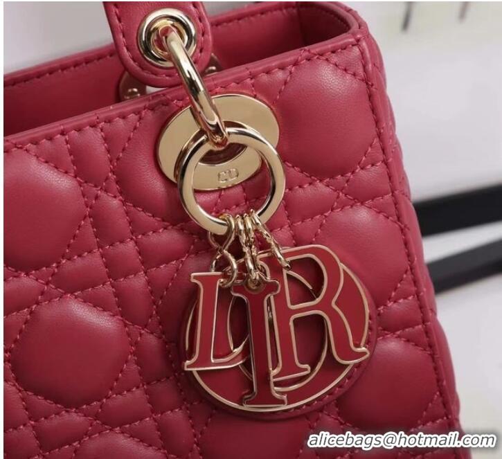 Top Quality LADY DIOR MY ABCDIOR BAG Cannage Lambskin M0538E red