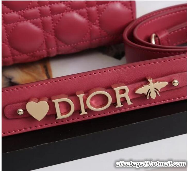 Top Quality LADY DIOR MY ABCDIOR BAG Cannage Lambskin M0538E red