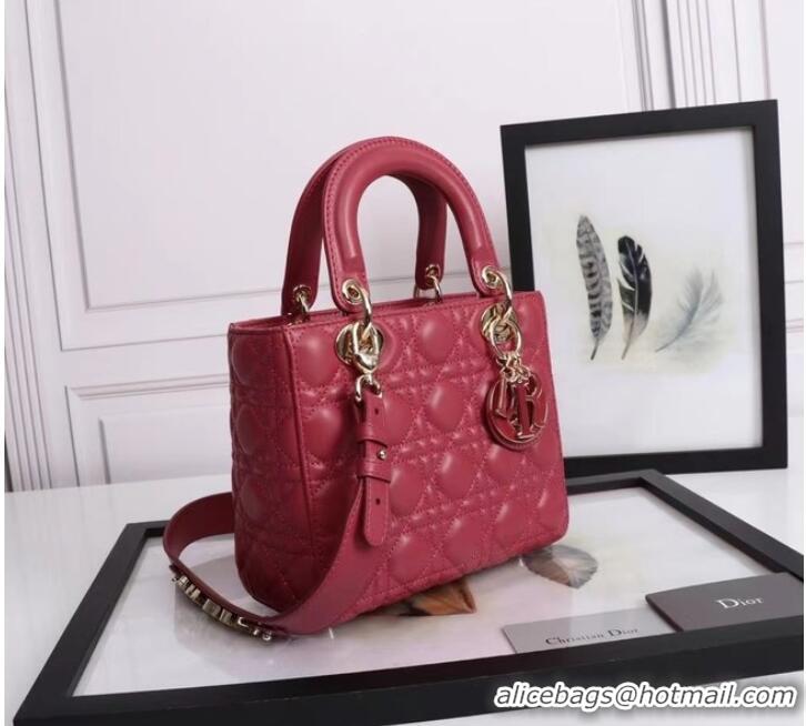 Top Quality LADY DIOR MY ABCDIOR BAG Cannage Lambskin M0538E red