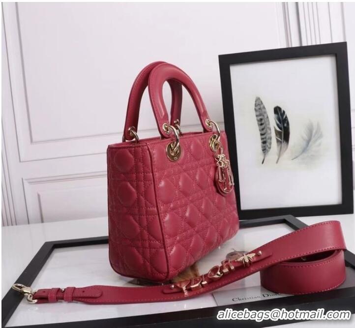 Top Quality LADY DIOR MY ABCDIOR BAG Cannage Lambskin M0538E red