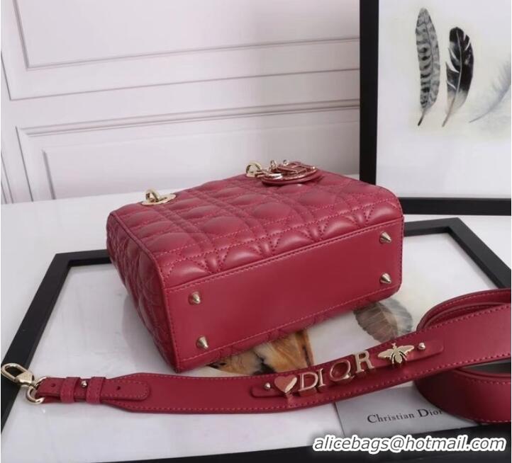 Top Quality LADY DIOR MY ABCDIOR BAG Cannage Lambskin M0538E red