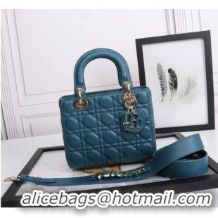 Discount LADY DIOR MY ABCDIOR BAG Cannage Lambskin M0538O blue