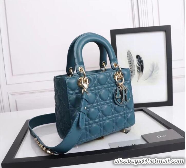 Discount LADY DIOR MY ABCDIOR BAG Cannage Lambskin M0538O blue