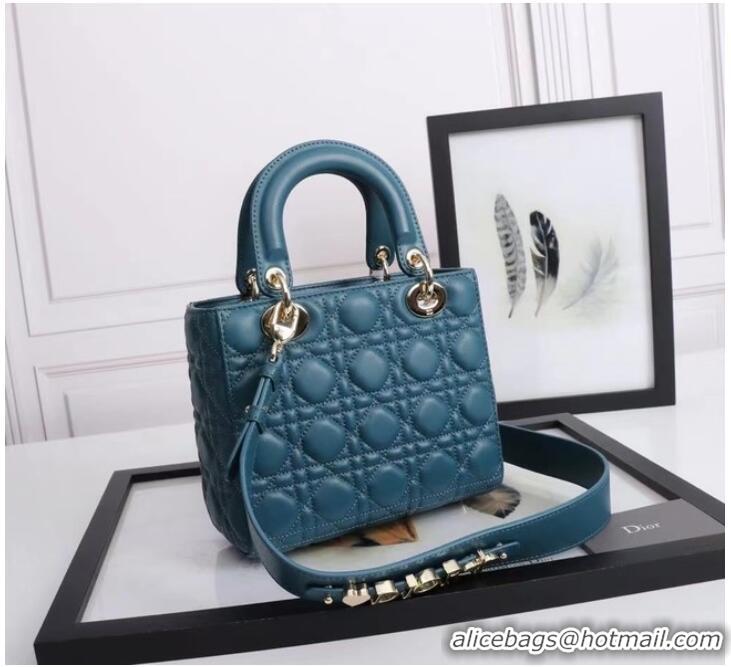 Discount LADY DIOR MY ABCDIOR BAG Cannage Lambskin M0538O blue