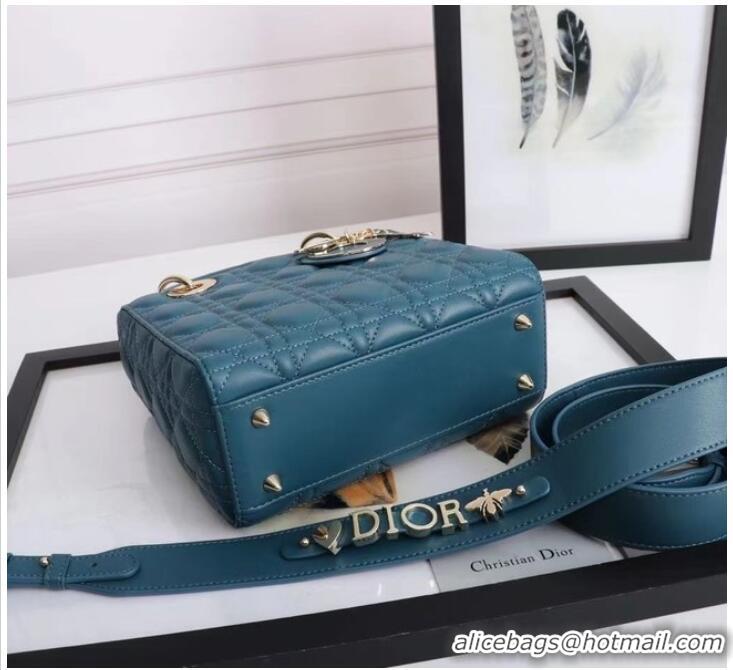 Discount LADY DIOR MY ABCDIOR BAG Cannage Lambskin M0538O blue