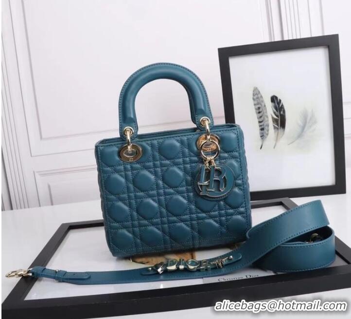 Discount LADY DIOR MY ABCDIOR BAG Cannage Lambskin M0538O blue