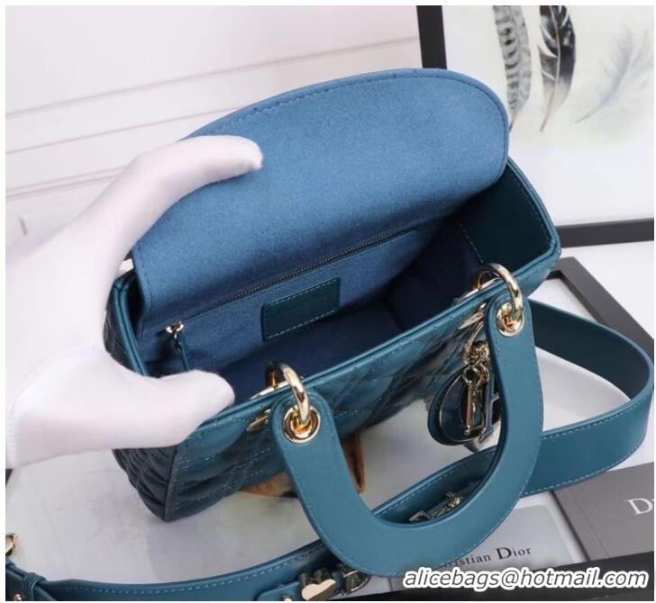 Discount LADY DIOR MY ABCDIOR BAG Cannage Lambskin M0538O blue