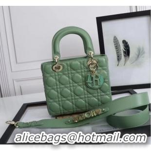 Good Quality LADY DIOR MY ABCDIOR BAG Cannage Lambskin M0538O green