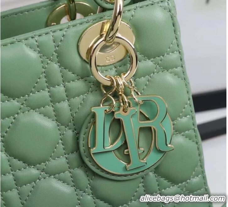 Good Quality LADY DIOR MY ABCDIOR BAG Cannage Lambskin M0538O green