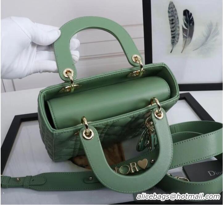 Good Quality LADY DIOR MY ABCDIOR BAG Cannage Lambskin M0538O green