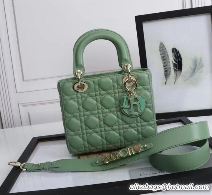 Good Quality LADY DIOR MY ABCDIOR BAG Cannage Lambskin M0538O green