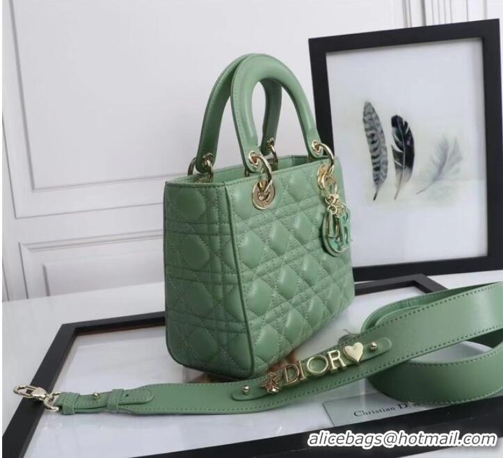 Good Quality LADY DIOR MY ABCDIOR BAG Cannage Lambskin M0538O green