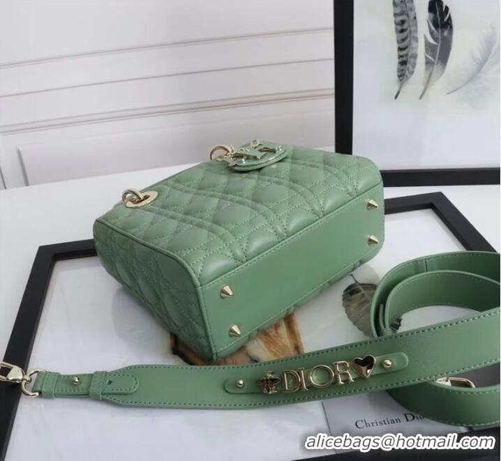 Good Quality LADY DIOR MY ABCDIOR BAG Cannage Lambskin M0538O green