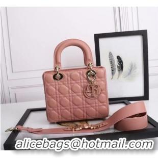 New Style LADY DIOR MY ABCDIOR BAG Cannage Lambskin M0538O Cherry Blossom powder