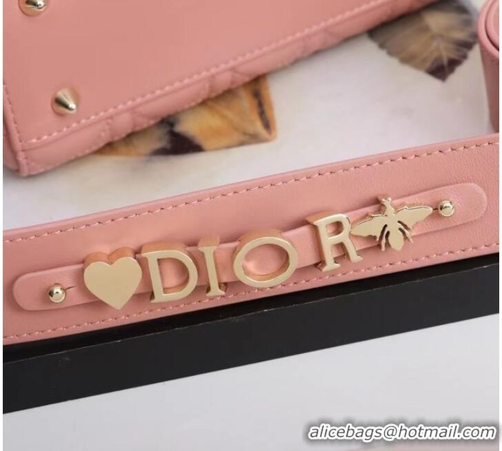 New Style LADY DIOR MY ABCDIOR BAG Cannage Lambskin M0538O Cherry Blossom powder